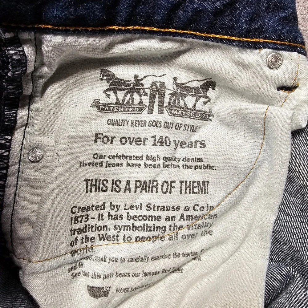 Levis 505 Regular Fit Straight Leg Jeans Mens W31 L30 Dark Indigo Blue Denim‎